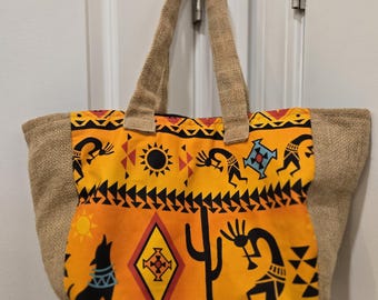 African print tote bag