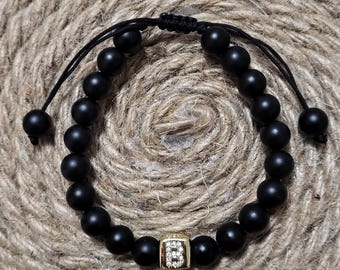 Initials onyx bracelets