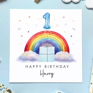 d'anniversaire arc-en-ciel personnalisée pour tous les âges pour garçon | Fils, petit-fils, neveu, frère, cousin, filleul, arrière-petit-fils | 1er 2e 3e 4e 5e