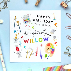 d'anniversaire d'artiste personnalisée | Pour enfants, fille, petite-fille, fils, petit-fils, garçon, fille, nièce, neveu 4ème 5ème 6ème 7ème 8ème