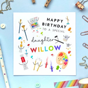 d'anniversaire d'artiste personnalisée | Pour enfants, fille, petite-fille, fils, petit-fils, garçon, fille, nièce, neveu 4ème 5ème 6ème 7ème 8ème