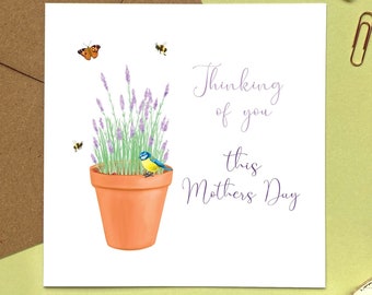 Personalised Lavender Mother's Day Sympathy Card | Thinking of You, Sorry for your Loss, Grieving, Bereavement, Mum, Mom, Grandma, Gran