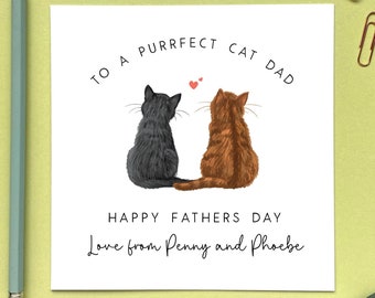 Personalised Choose the Cats Father's Day Card | From the Cats, For Cat Dad, Cat Daddy | Two Cats