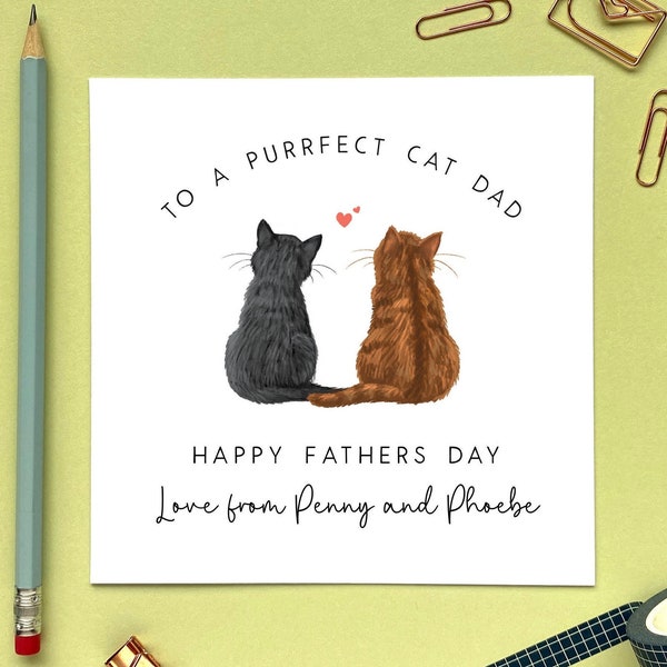 Personalised Choose the Cats Father's Day Card | From the Cats, For Cat Dad, Cat Daddy | Two Cats, Tabby, Ginger, Black, Bengal, Brown