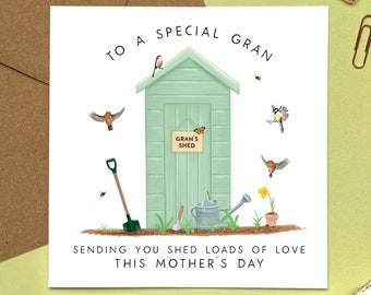Personalised Gardening Mother's Day Card | For a special Gran | Grandmother, Granny, Grandma, Nan, Nana, Nanny, Mum, Mom