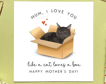 Personalised Choose the Cat in a Box Mother's Day Card | For Mom, Mam, Mummy, Mommy, Grandma, Granny, Gran, Nanny, Nana, Nan | Funny, Cute