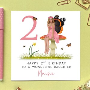 Carte d'anniversaire personnalisée fée de tout âge pour elle | fille, petite-fille, nièce, soeur, enfants, enfants, bébé | 1er, 2e, 3e, 4e, 5e