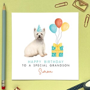 d'anniversaire personnalisée pour chien Westie | West Highland Terrier, Pour lui, Père, fils, petit-fils, neveu, mari, beau-frère, petit ami