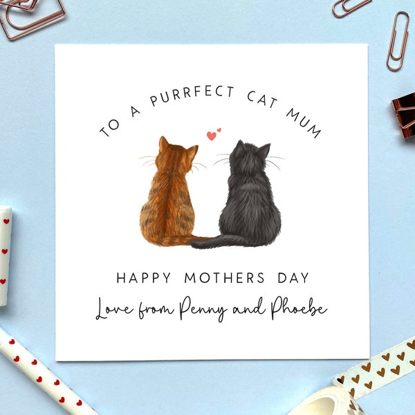 Personalised Choose the Cats Mother's Day Card | From the Cats, For Cat Mum, Mom, Mam, Mummy, Mommy | Two Cats