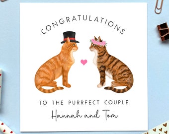 Personalised Choose the Cats Mr & Mrs Wedding Card | Just Married, Congratulations, for Couple, Friends, Daughter, Son In Law, Family