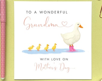 Personalised Ducks Mother's Day Card | For a special Gran, Granny, Grandma, Nan, Nanny, Nana, Nanna, Grandmother, Mum, Mom, Mam, Mummy