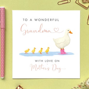 Personalised Ducks Mother's Day Card | For a special Gran, Granny, Grandma, Nan, Nanny, Nana, Nanna, Grandmother, Mum, Mom, Mam, Mummy