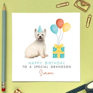 d'anniversaire personnalisée pour chien Westie | West Highland Terrier, Pour lui, Père, fils, petit-fils, neveu, mari, beau-frère, petit ami