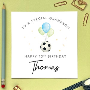 Carte d'anniversaire personnalisée pour garçon | 13 Aujourd'hui, joyeux 13e anniversaire, pour lui, fils, petit-fils, neveu, frère, neveu, adolescent