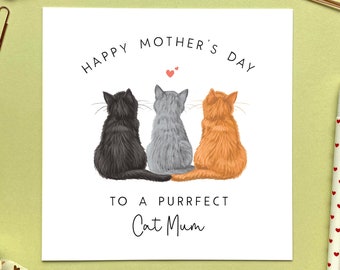 Personalised Choose the Cats Mother's Day Card | From the Cats, For Cat Mum, Mom, Mam, Mummy, Mommy | Three Cats