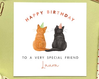 Personalised Choose the Cats Birthday Card | For Her, Special Friend, Bestie, BFF | 18th, 21st, 30th, 40th, 50th