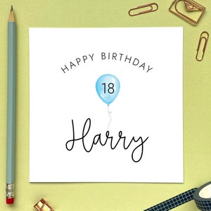 Personalisierte 18. Geburtstagskarte | 18 Heute, Meilenstein Geburtstag, alles Gute zum 18. Geburtstag, Für Ihn, Sohn, Enkel, Neffen, Bruder, Freund, Mann
