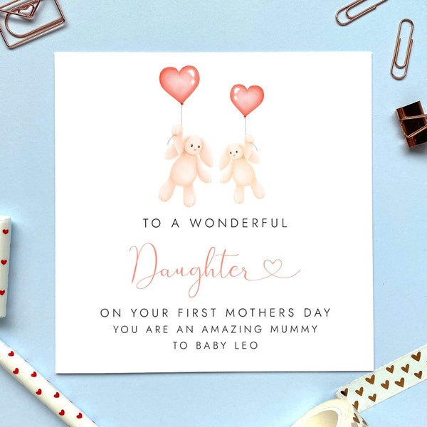 Personalised First Mother's Day Card | For Daughter, Wife, Daughter in Law, As a Mummy | 1st Mothers Day Card as Mum, Mommy, Mama