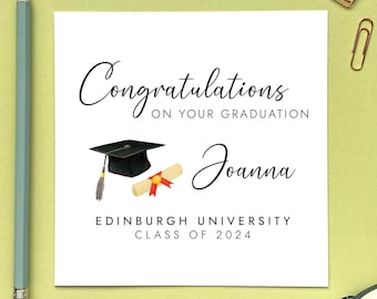 Personalised Congratulations on Your Graduation Card | Well Done, Passed Degree, For Him, Her, Daughter, Granddaughter, Niece, Son, Grandson