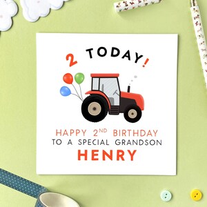 Carte 1er Anniversaire De Tracteur Personnalisee Pour Etsy France