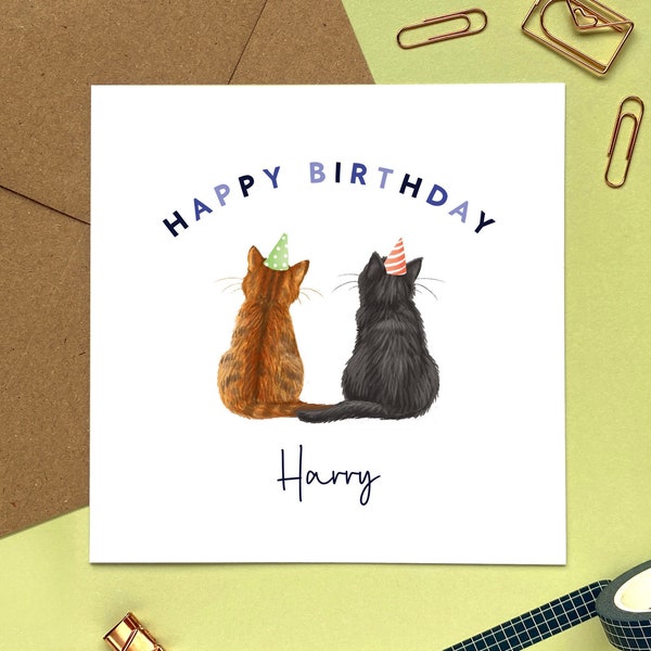 Personalised Choose the Cats Birthday Card | For Him, Son, Grandson, Nephew, Dad, Brother, Uncle, Boyfriend, Husband, Partner, Boy, Fiance