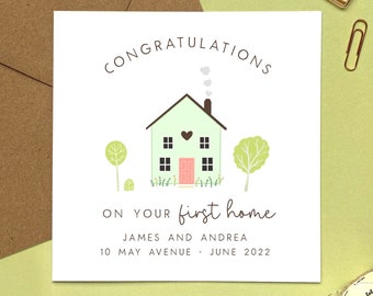 Personalised First Home Card | Congratulations 1st House Together, For Couple, Friends, Daughter and Boyfriend, Son and Girlfriend, Family