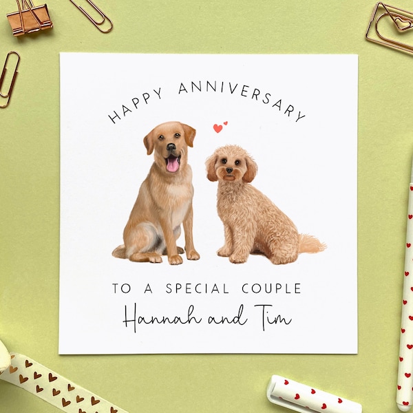Personalised Choose the Dogs Anniversary Card | For Special Couple, Parents, Mum and Dad, Daughter, Son in Law, Brother, Sister, 1st 2nd 3rd