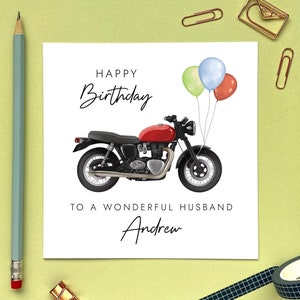 Personalisierte Motorrad-Geburtstagskarte | Für Ihn, Sohn, Enkel, Neffen, Bruder, Schwager, Ehemann, Papa, Mann | 40er 50er 60er Jahre