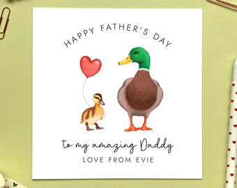 Personalised Ducks Father's Day Card | For a special Dad, Daddy, Dada | From Baby, Son, Daughter | Grandad, Grandpa