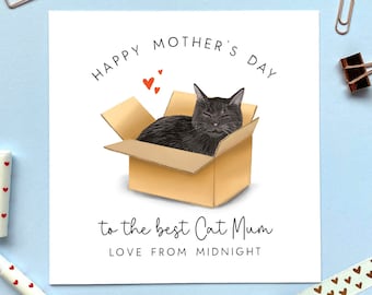 Personalised Choose the Cat in a Box Mother's Day Card | For Cat Mum, Cat Mom, Grandma, Nan, Granny | Daughter, Wife, Partner, Girlfriend