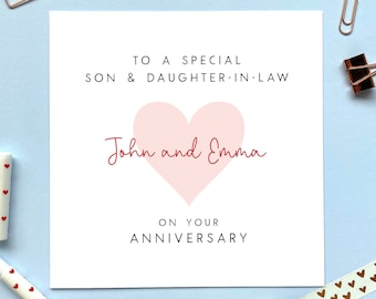 Personalised Anniversary Card for Couple | Daughter & Son-in-Law, Son and Daughter-in-Law, Friends, Brother and Sister in Law, 1st 2nd 3rd