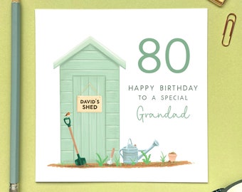 Personalised Garden Shed Birthday Card for Him | Grandad, Dad, Grandpa, Uncle, Brother, Brother in Law, Husband | 60th 70th 80th 90th