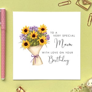 d'anniversaire personnalisée avec des tournesols pour maman | Maman, Mam, Grand-mère, Grand-mère, Mamie, Nounou, Nana, Grand-mère, Arrière-grand-mère, Ami, Tante, Elle