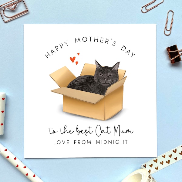 Personalised Choose the Cat in a Box Mother's Day Card | For Cat Mum, Cat Mom, Grandma, Nan, Granny | Daughter, Wife, Partner, Girlfriend