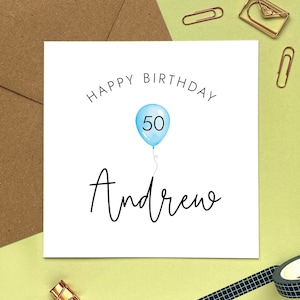 Personalisierte 50. Geburtstagskarte | 50 Today, Meilenstein Geburtstag, alles Gute zum 50. Geburtstag, Für Ihn, Sohn, Enkel, Neffen, Bruder, Freund, Mann