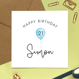 Carte d'anniversaire personnalisée pour 21 ans | 21 ans aujourd'hui, anniversaire important, joyeux 21e anniversaire, pour lui, fils, petit-fils, neveu, frère, ami, homme