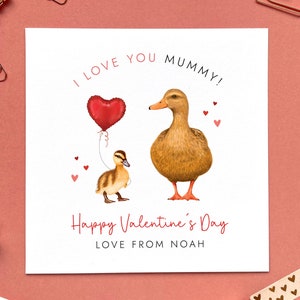 Saint-Valentin canards personnalisée pour maman | Pour maman, maman, maman, grand-mère, grand-mère, nounou, grand-mère, d'un enfant, bébé, enfants