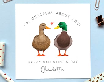 Personalised Duck Valentine's Day Card | For Him, Her, Husband, Wife, Partner, Fiancé, Fiancée, Boyfriend, Girlfriend | Gay, Unisex