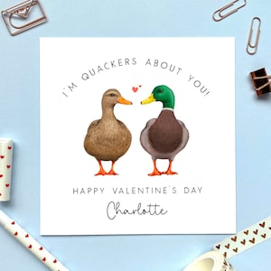 Personalised Duck Valentine's Day Card For Him, Her, Husband, Wife, Partner, Fiancé, Fiancée, Boyfriend, Girlfriend Gay, Unisex Male & Female