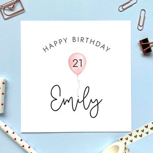 Personalisierte 21. Geburtstagskarte | 21 Heute, Meilenstein Geburtstag, Alles Gute zum 21. Geburtstag, Für Sie, Tochter, Enkelin, Nichte, Schwester, Freundin