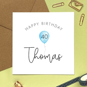 Personalisierte 40er Geburtstagskarte | 40 Today, Meilenstein Geburtstag, alles Gute zum 40. Geburtstag, Für Ihn, Sohn, Enkel, Neffen, Bruder, Freund, Mann