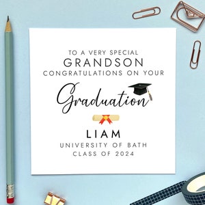 Personalisierte Glückwünsche zu Ihrer Abschlusskarte | Well Done, Passed Degree, Für Ihn, Sohn, Enkel, Neffe, Bruder, Junge, Mann, männlich