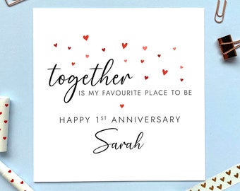 Personalised 1st Wedding Anniversary Card for Partner | For Him, Her, Husband, Wife, Partner, Girlfriend, Boyfriend, First Anniversary Paper