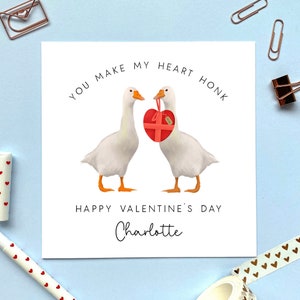 Personalised Goose Valentine's Day Card | For Husband, Wife, Partner, Fiancé, Fiancée, Boyfriend, Girlfriend | Funny, Cute, Him, Her, Geese