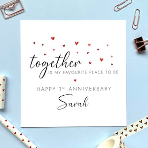 Personalised 1st Wedding Anniversary Card for Partner | For Him, Her, Husband, Wife, Partner, Girlfriend, Boyfriend, First Anniversary Paper