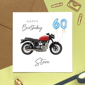Personalisierte Motorrad-Geburtstagskarte | Für Ihn, Onkel, Opa, Papa, Mann, Freund, Sohn, Enkel, Neffe | 40er 50er 60er 70er 80er