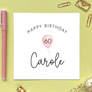 Carte d'anniversaire personnalisée | 60 ans aujourd'hui, anniversaire marquant, joyeux 60e anniversaire, pour elle, ami, maman, tante, épouse, partenaire, sœur