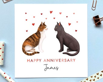 Personalised Choose the Cats Anniversary Card | for Boyfriend, Girlfriend, Fiance, Fiancee, Husband, Wife, Partner, Cute, Romantic, Special