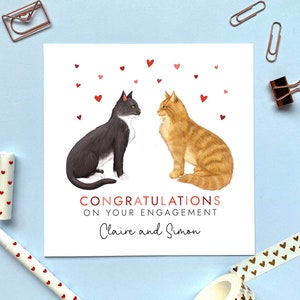 Personalised Choose the Cats Engagement Card | Just Engaged, Congratulations, for Couple, Friends, Daughter, Son, Fiancé, Fiancée