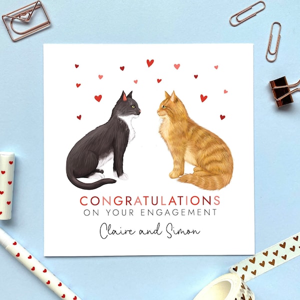 Personalised Choose the Cats Engagement Card | Just Engaged, Congratulations, for Couple, Friends, Daughter, Son, Fiancé, Fiancée